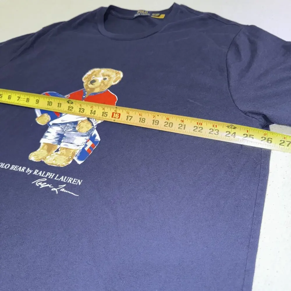Polo Ralph Lauren Shirt Mens Big 3XLT Preppy Bear Graphic Crewneck Cotton EUC